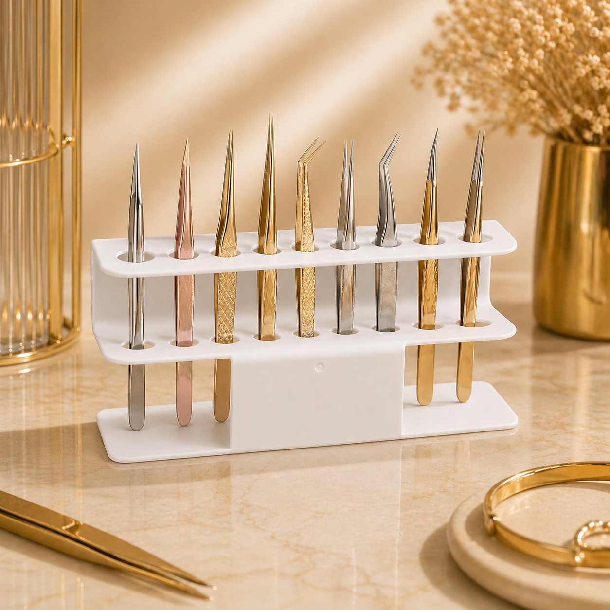 Pinzettenhalter Weiss – Lash Tool Organizer | Luxus Aufbewahrung
