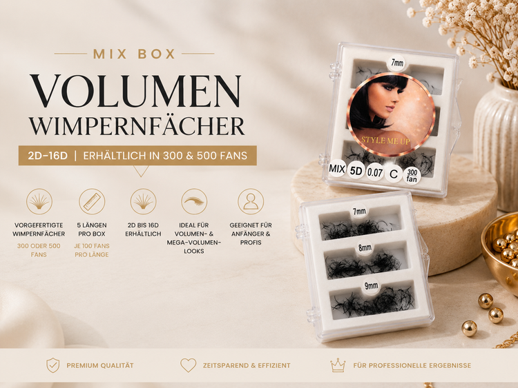 Mix Boxen-Volumen Wimpernfächer (2D-16D)