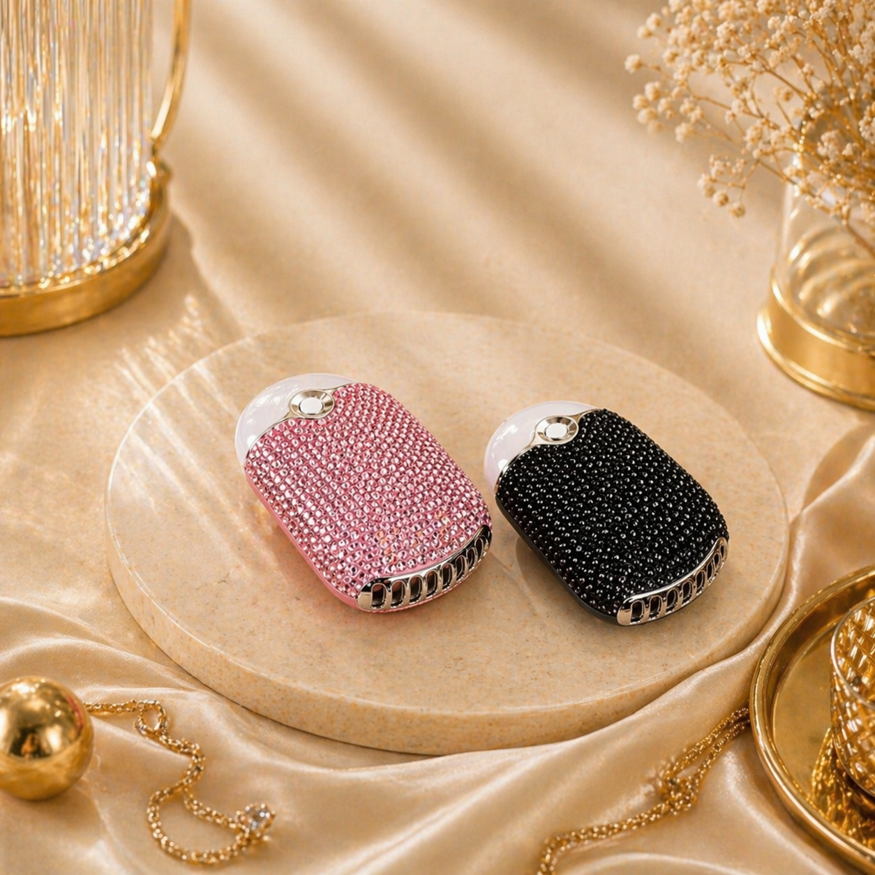 Strass Mini Eyelash Fan – luxuriöser Wimpernventilator