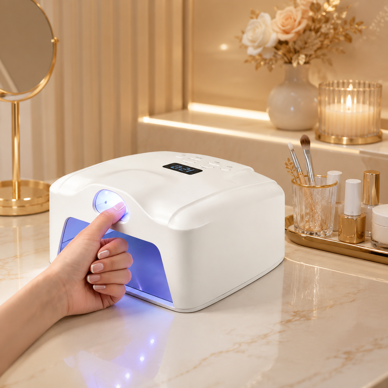PerfectCure™ Dual Zone UV/LED Nagellampe 288W – Separate Daumenhärtung & Smart Sensor
