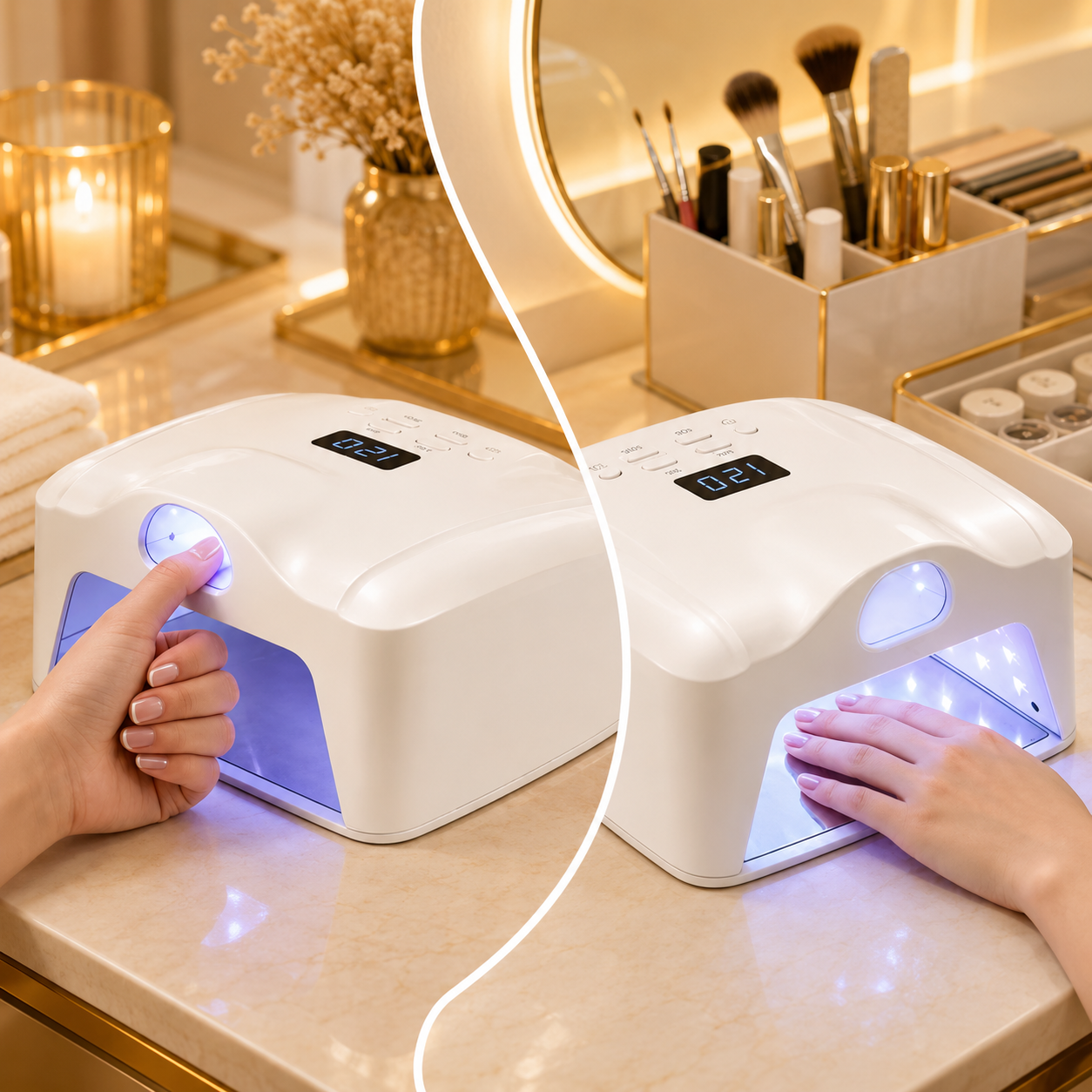 PerfectCure™ Dual Zone UV/LED Nagellampe 288W – Separate Daumenhärtung & Smart Sensor