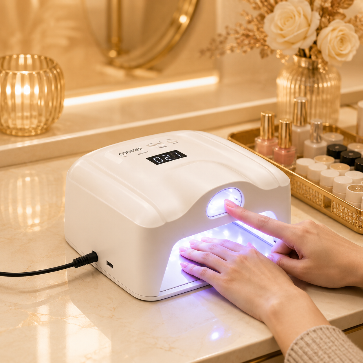 PerfectCure™ Dual Zone UV/LED Nagellampe 288W – Separate Daumenhärtung & Smart Sensor