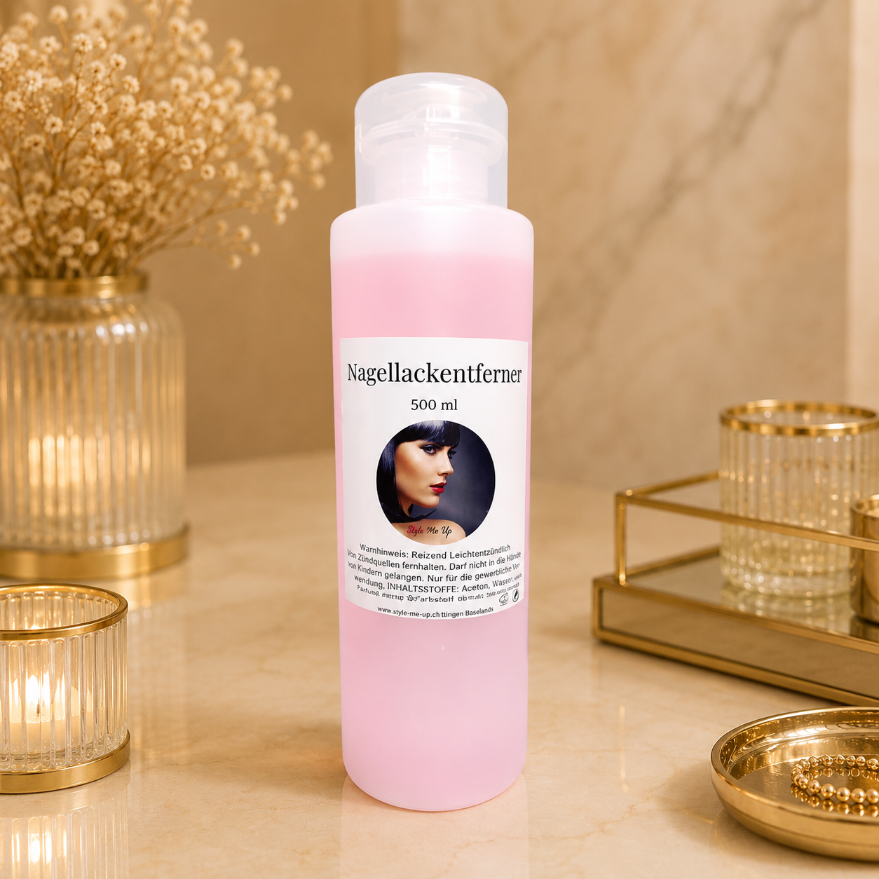 Nagellackentferner mit Dispenser 500 ml | Acetonhaltig | Style Me Up