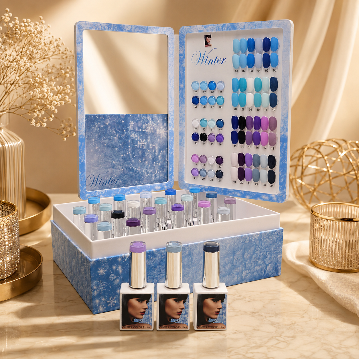 Winter Colors Farbgel Kollektion – 24 elegante Winterfarben | UV/LED Gel Set