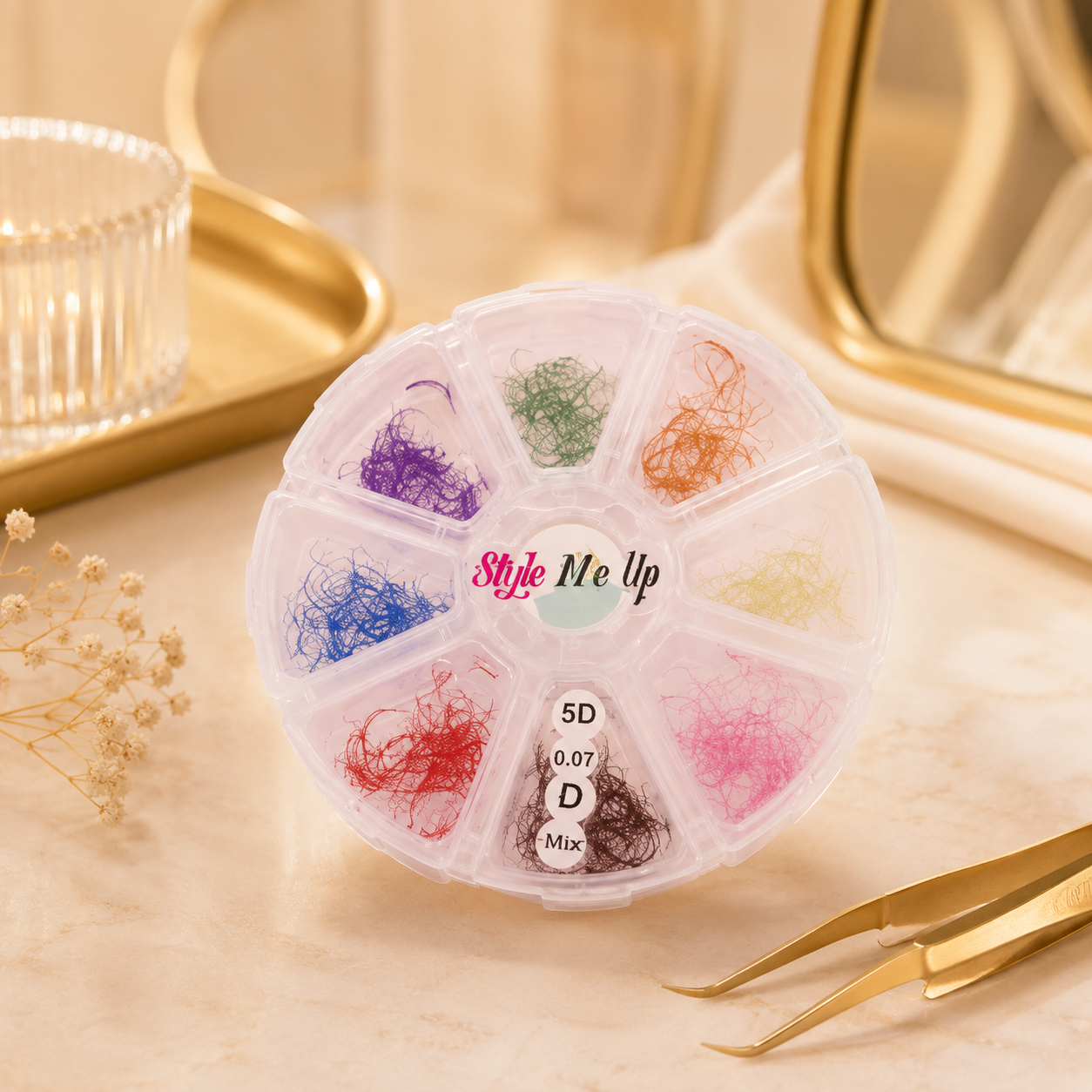 Color Mix Wimpernfächer | 5D & 7D | C/D Curl | 0.07 | Farbige Premade Fans