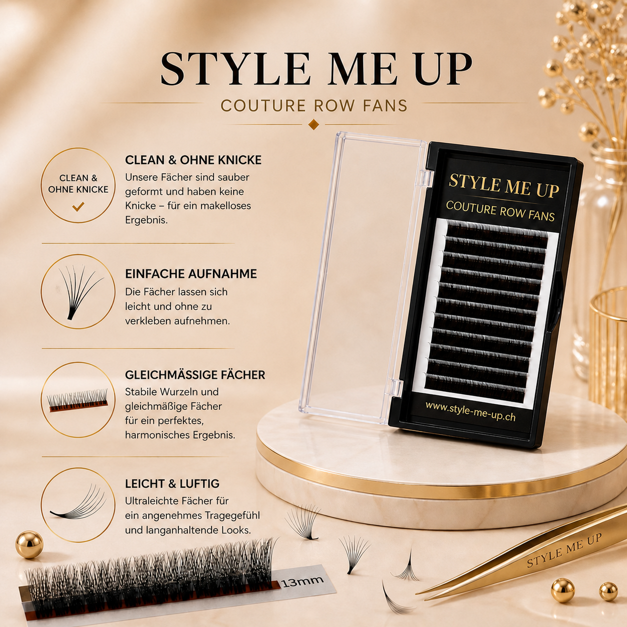 Couture Row Fans 3D Mix Box – C & D Curl – 0.07