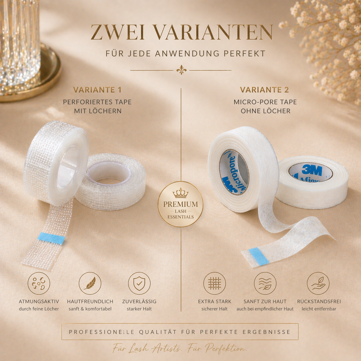 Premium Lash Tape – 2 Varianten (Perforiert & Micro-Pore)