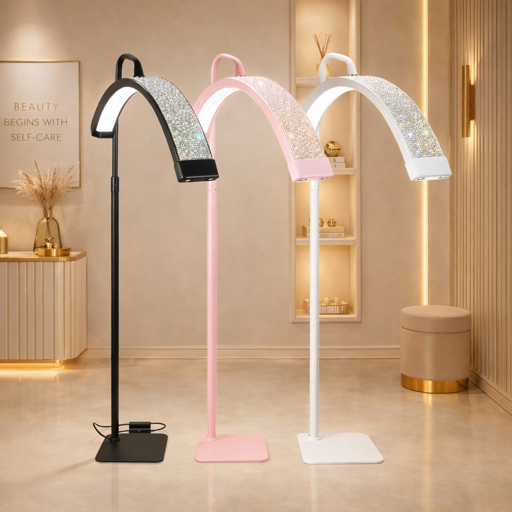Halbmondlampe mit Strasssteinen – dimmbare LED Lash Lampe mit Stativ | Style Me Up